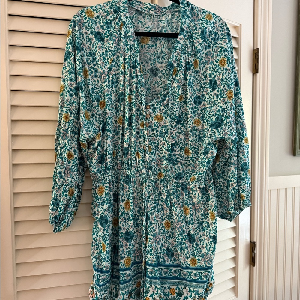 Cupshe Green and Orange Floral Romper
